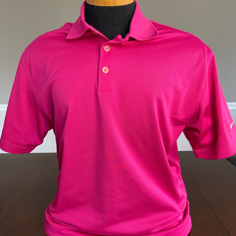 Men’s Nike golf polo shirt Dri-Fit in hot pink